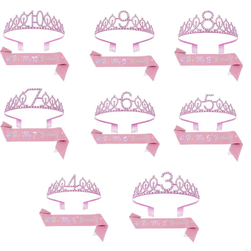 Birthday Sash Glitter - Bộ vương miện và khăn choàng