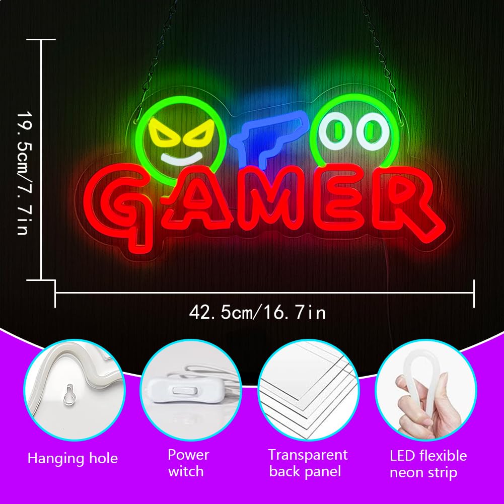 Gamer Neon Sign LED Wall Light - đánh giá và giá Neon Sign Party