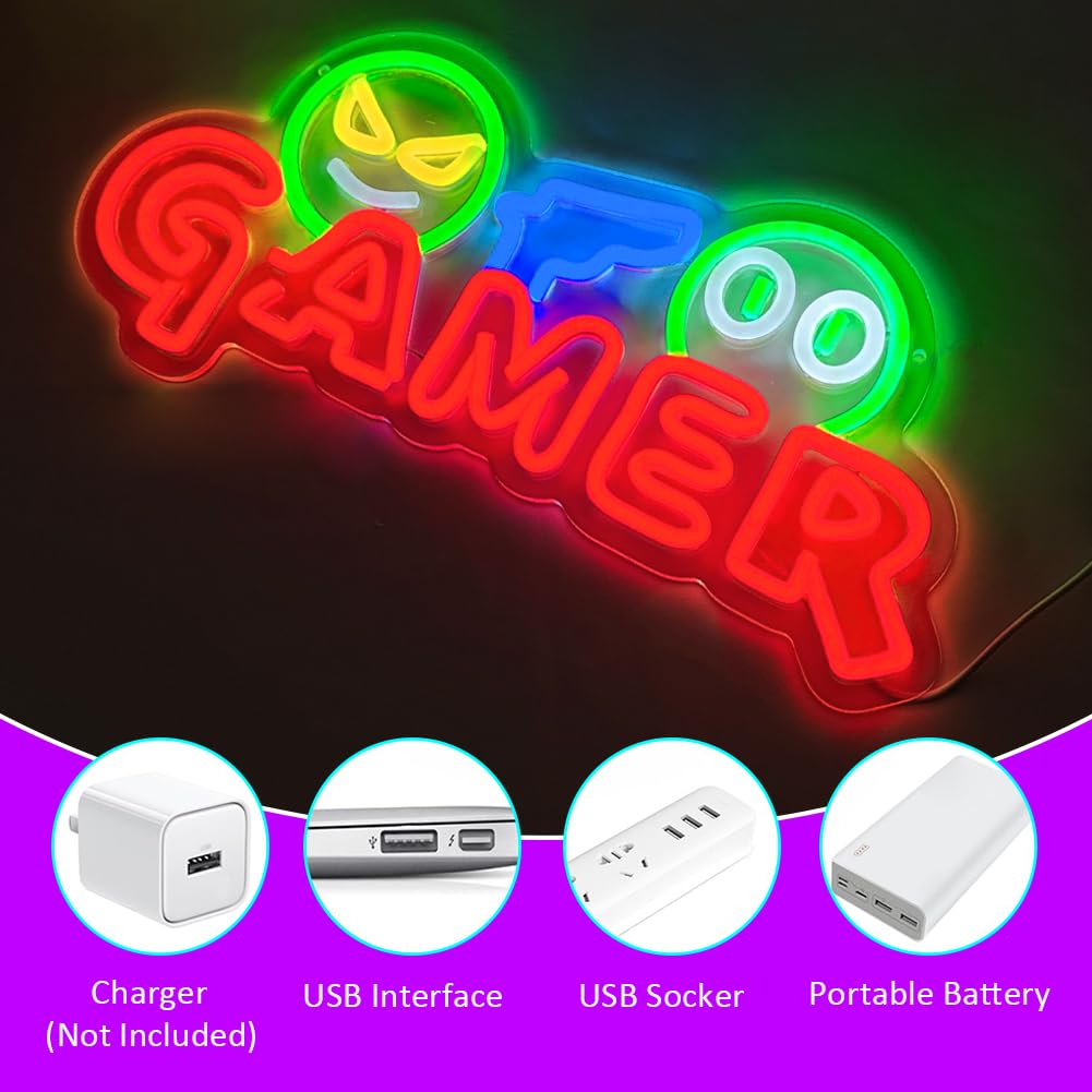 Gamer Neon Sign LED Wall Light - đánh giá và giá Neon Sign Party