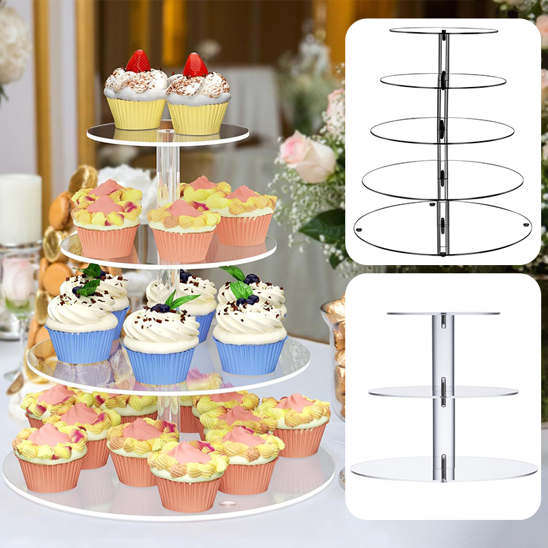 1 Pc 3/4/5 Tier Acrylic Round  - đánh giá và giá Cupcake Stand Tier