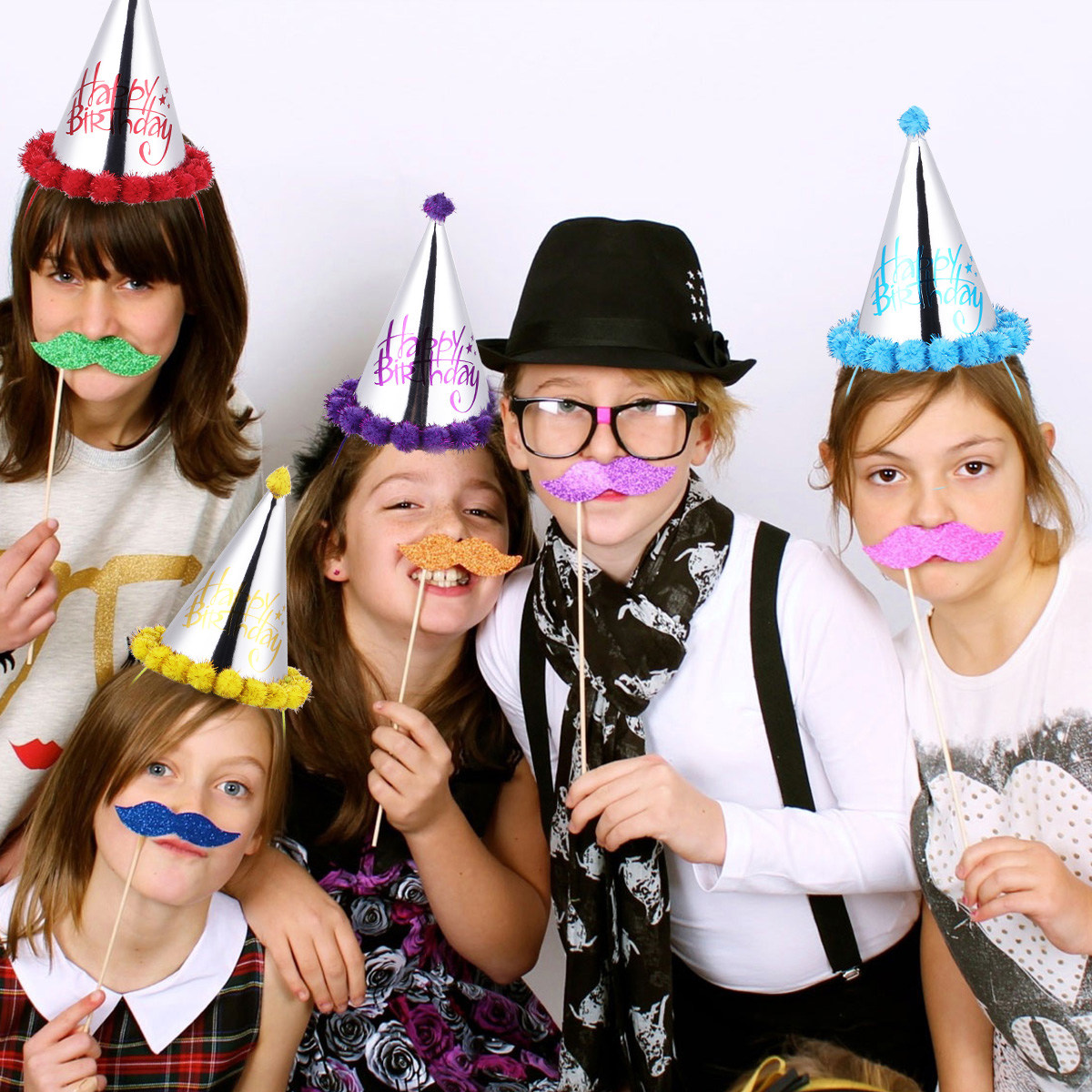 5Pcs Laser Paper Birthday Hats - đánh giá và giá Party Hat Cone