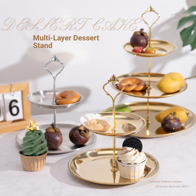 Gold Silver 2/3-Tier Cake Stan - đánh giá và giá Cupcake Stand Tier