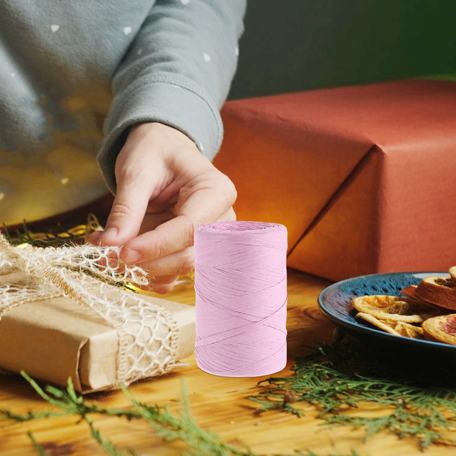 Colored Raffia Paper String Fl - đánh giá và giá Papercraft Supply Ribbon