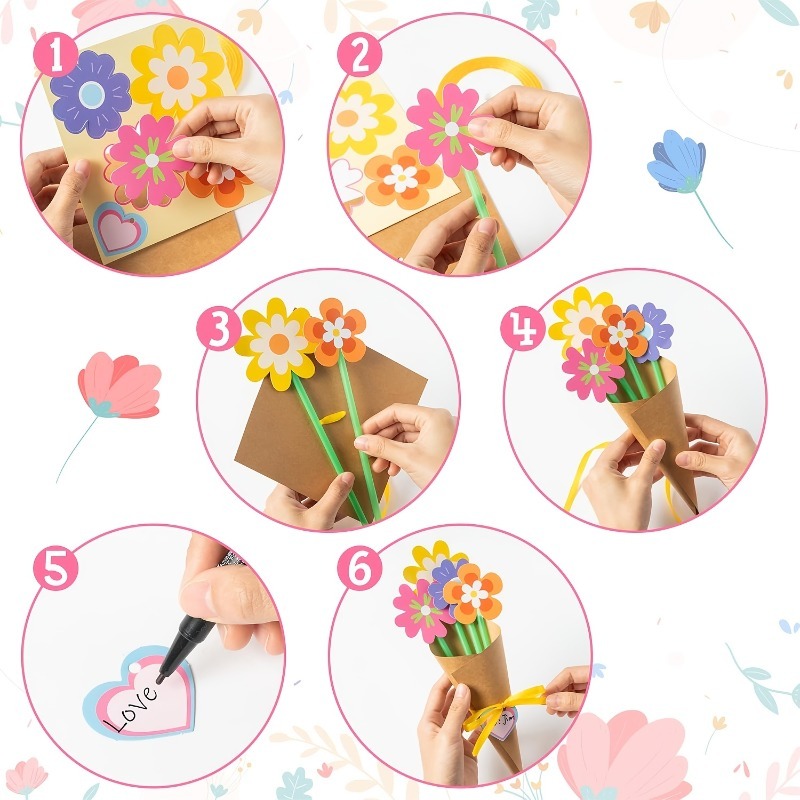100Pcs DIY Flower Bouquet Kit  - đánh giá và giá Papercraft Supply Ribbon
