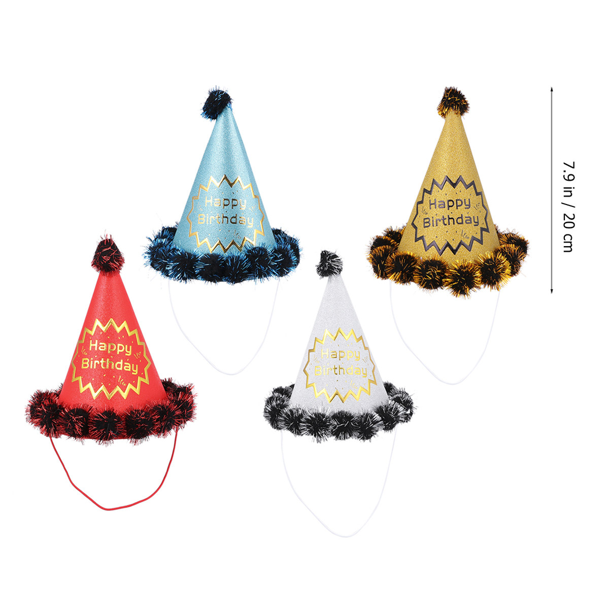 4pcs Glitter Birthday Hats Shi - đánh giá và giá Party Hat Cone