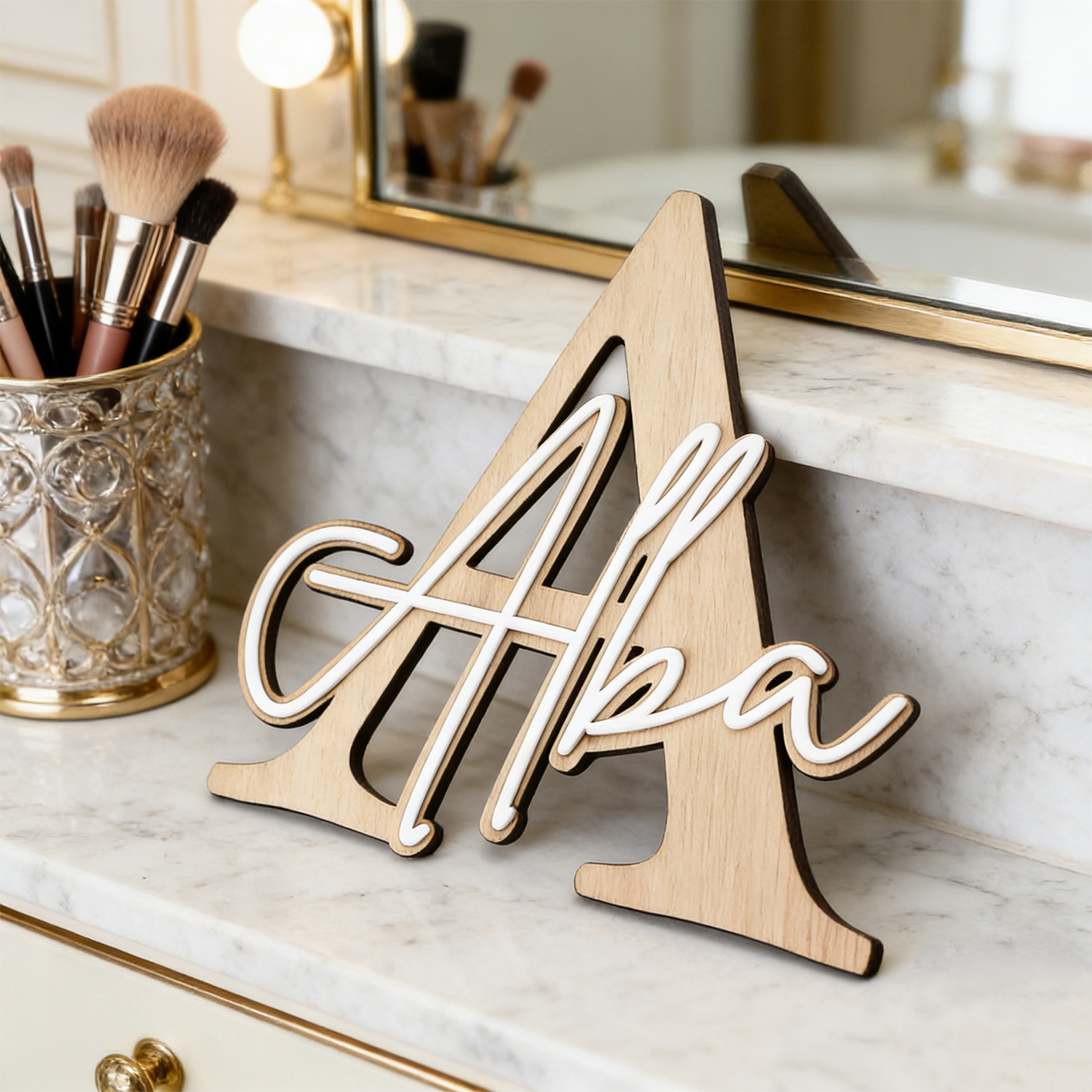 1pc Double-layer Wooden Name D - đánh giá và giá Eve Party